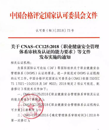 职业健康安全管理体系